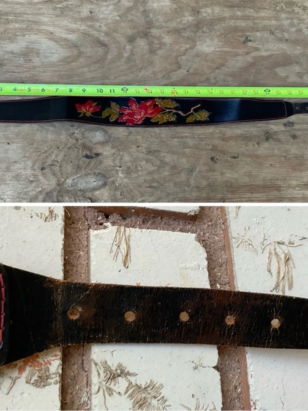 Vintage Hand Tooled Graduating Leather Belt (Cordoba-Spain)
